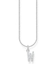 THOMAS SABO Necklace with letter pendant W and white zirconia - silver