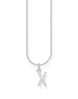 THOMAS SABO Necklace with letter pendant X and white zirconia - silver