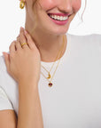THOMAS SABO Heart pendant necklace gold with red zirconia
