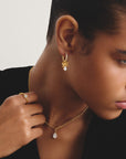 Double chain with zirconia in teardrop shape