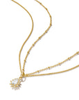 Double chain with zirconia in teardrop shape