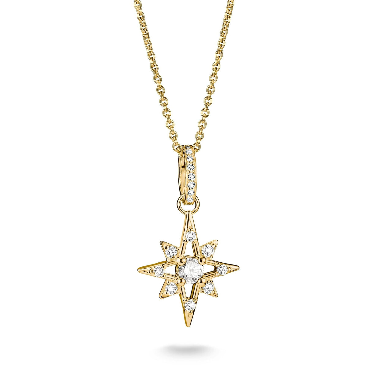 Necklace star with zirconia