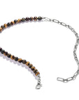 Stainless Steel Tiger's Eye Bead Necklace