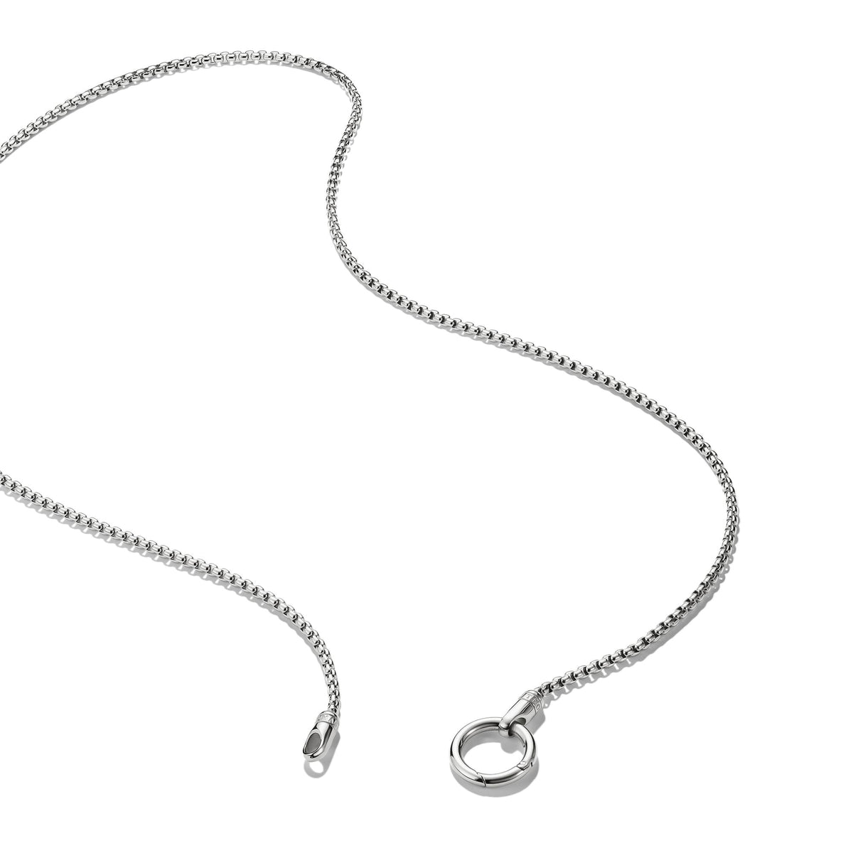 Stainless Steel Box Chain Necklace with Ring Clasp 2.7mm