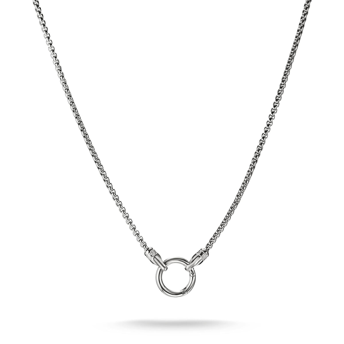 Stainless Steel Box Chain Necklace with Ring Clasp 2.7mm