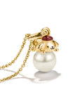 Hello Kitty Pompompurin Necklace with Pearl, Gold-Plated