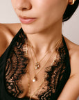 Hello Kitty Pompompurin Necklace with Pearl, Gold-Plated