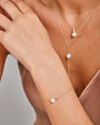 9CT GENEVIEVE PEARL AND DIAMOND BRACELET