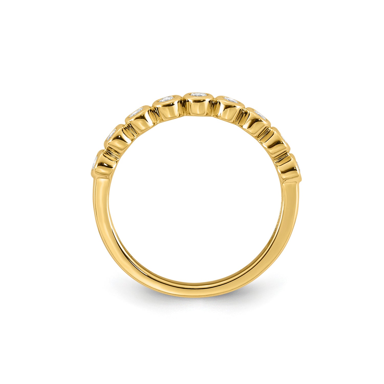 9CT BEZEL SET DIAMOND BAND - LAB