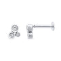 TRIO BEZEL DIAMOND FLAT BACK STUD EARRINGS - 9CT GOLD