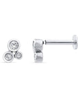 TRIO BEZEL DIAMOND FLAT BACK STUD EARRINGS - 9CT GOLD