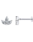 TRIO MARQUISE DIAMOND FLAT BACK STUD - 9CT GOLD