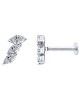 MARQUISE DIAMOND FLAT BACK EARRING - 9CT GOLD