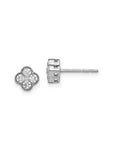 9CT CLOVER DIAMOND STUD EARRINGS - LAB