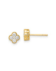 9CT CLOVER DIAMOND STUD EARRINGS - LAB