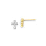 9CT DIAMOND CROSS EARRINGS - LAB
