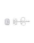 9CT EMMALINE EMERALD CUT DIAMOND STUD EARRINGS - LAB