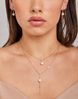 9CT ZARA DIAMOND & PEARL NECKLACE