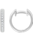 9CT QUINN DIAMOND HUGGIE EARRINGS