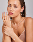 9CT CAMELIA PEARL & DIAMOND BRACELET