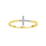 9CT DIAMOND CROSS RING - LAB
