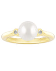 9CT MILA PEARL AND DIAMOND RING