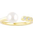 9CT CECILIA DIAMOND & PEARL RING