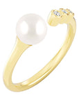9CT CECILIA DIAMOND & PEARL RING