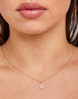 9CT LAB DIAMOND INITIAL PENDANT