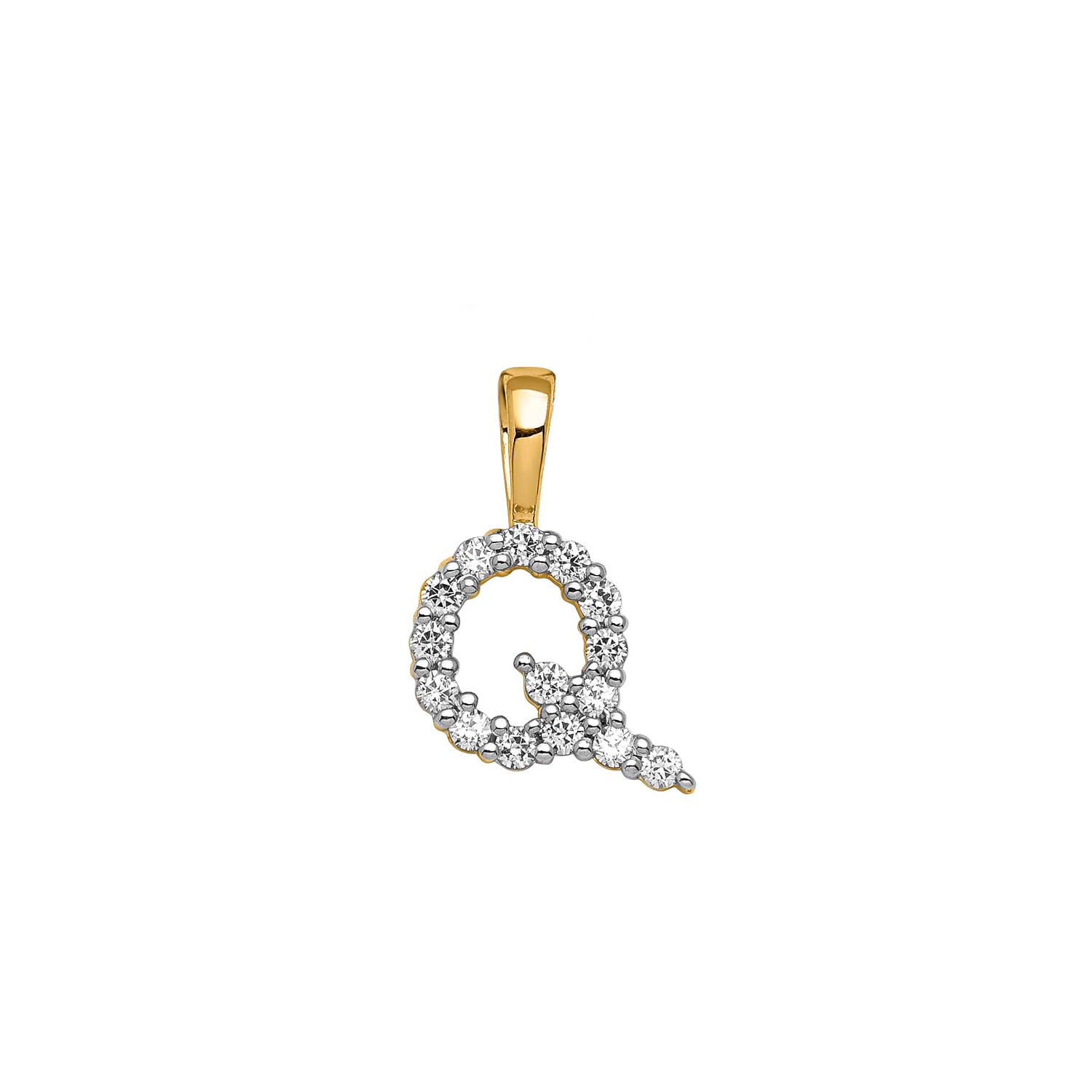 9CT LAB DIAMOND INITIAL PENDANT