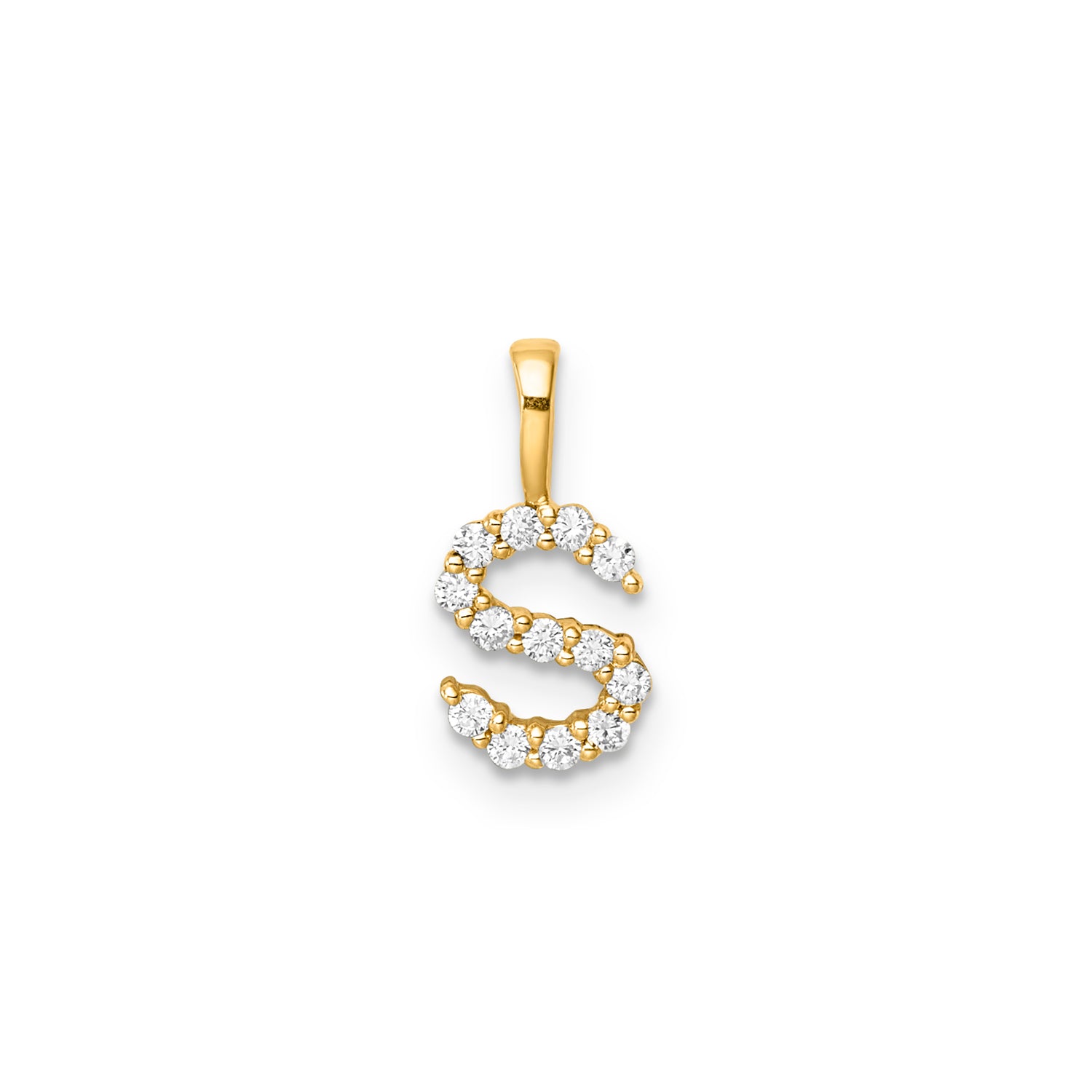 9CT LAB DIAMOND INITIAL PENDANT