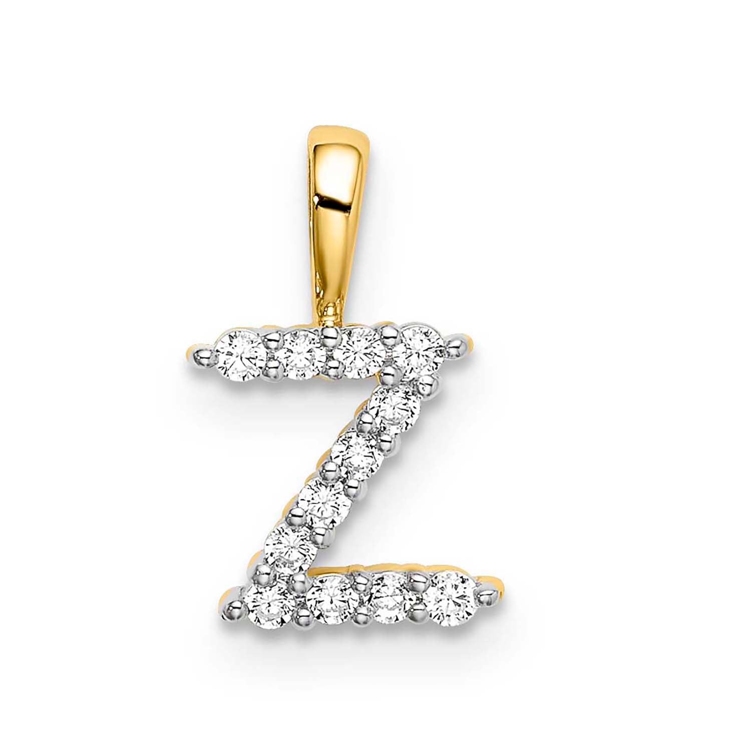 9CT LAB DIAMOND INITIAL PENDANT