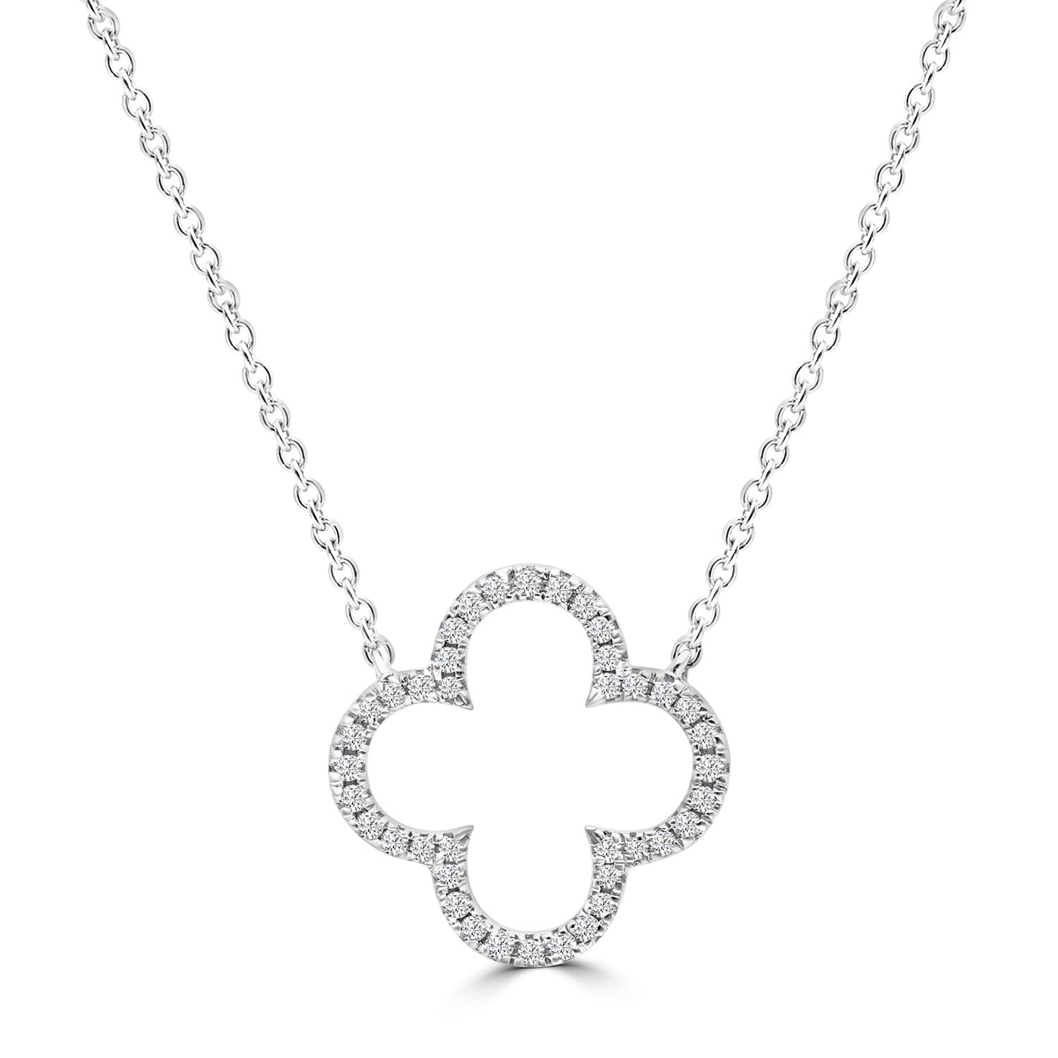 9CT DIAMOND CLOVER NECKLACE