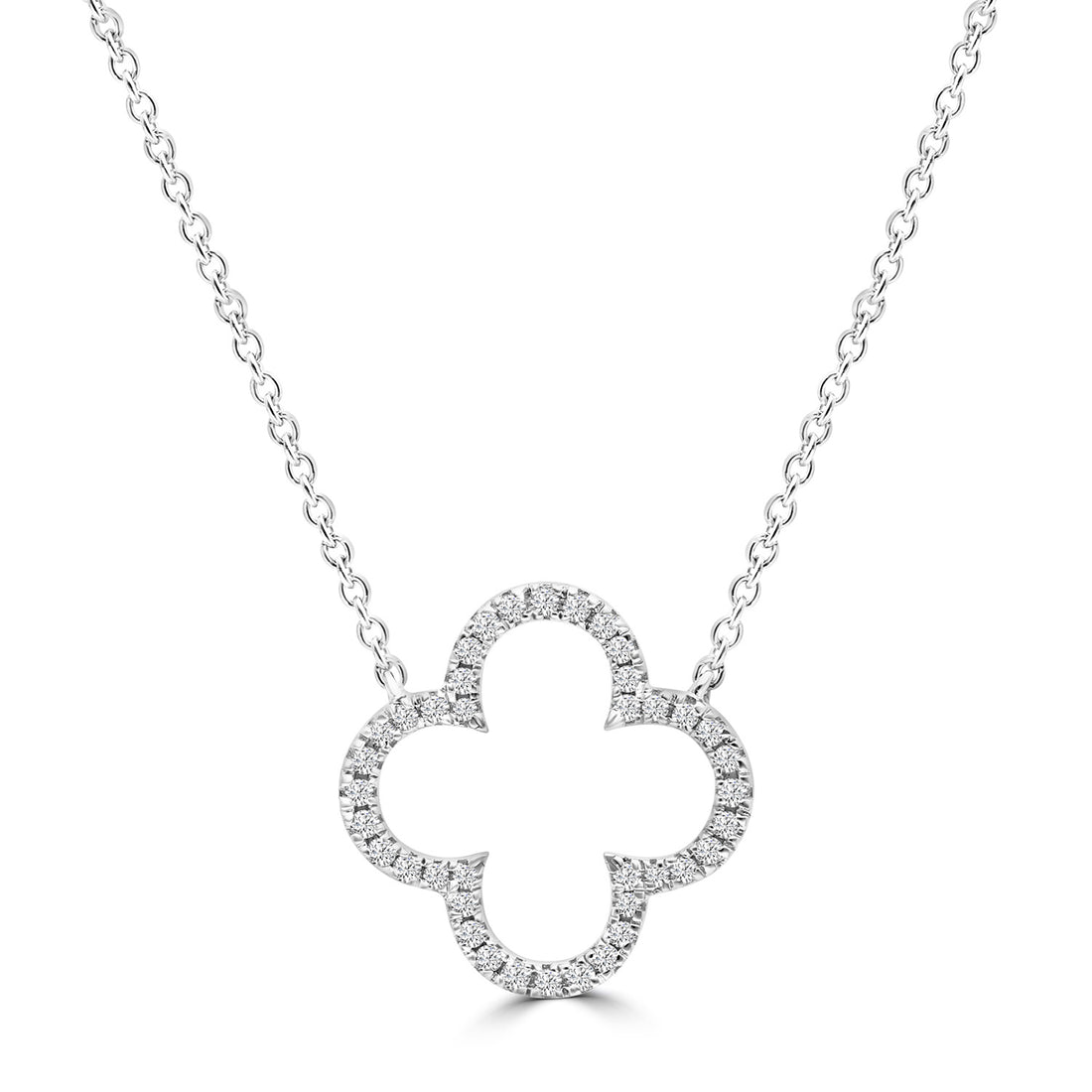 9CT DIAMOND CLOVER NECKLACE