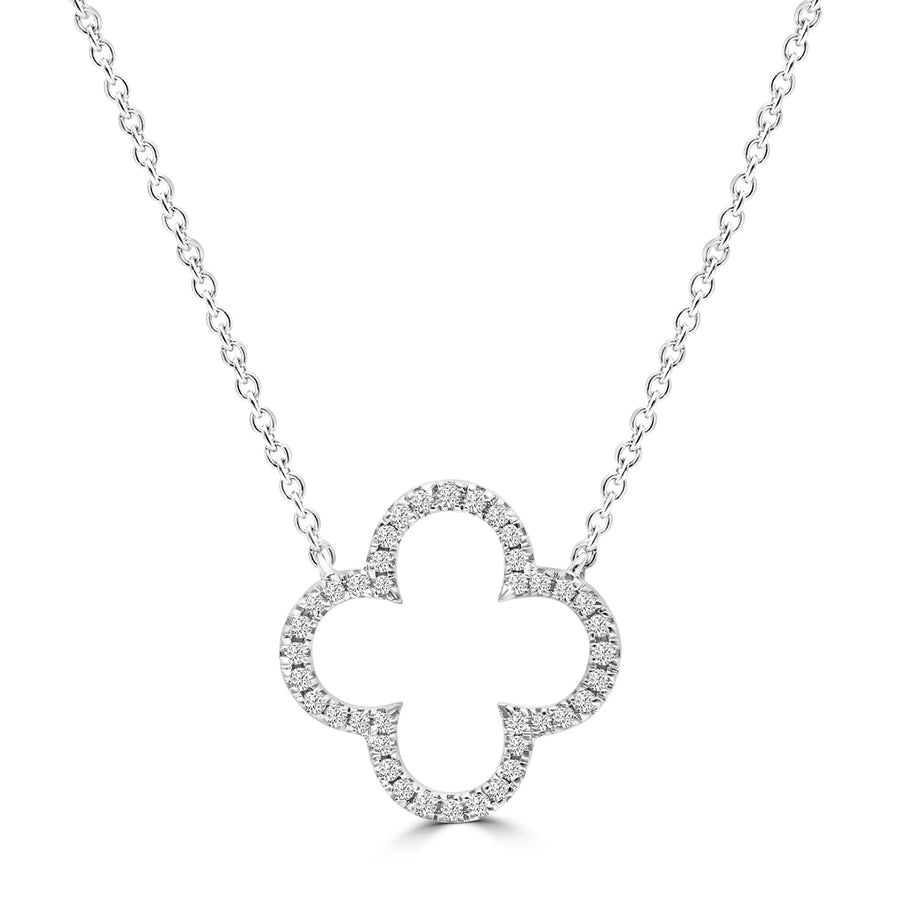 9CT DIAMOND CLOVER NECKLACE