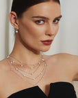 Ania Haie Silver Shell Pearl Station Chain Necklace