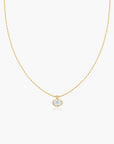 Gold Bezel Organic Pebble Necklace