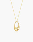 Gold Hollow Organic Pebble Necklace