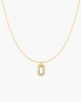 Gold Sparkling Oval Hoop Pendant Necklace
