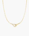 Gold Interlocked Pave & Polished Knot Necklace