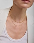 Gold Ethereal Teardrop Dangle Station Necklace