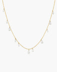 Gold Ethereal Teardrop Dangle Station Necklace