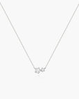 Silver Prong Set Duo Necklace