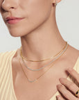 Gold Graduated Pave Arc Necklace
