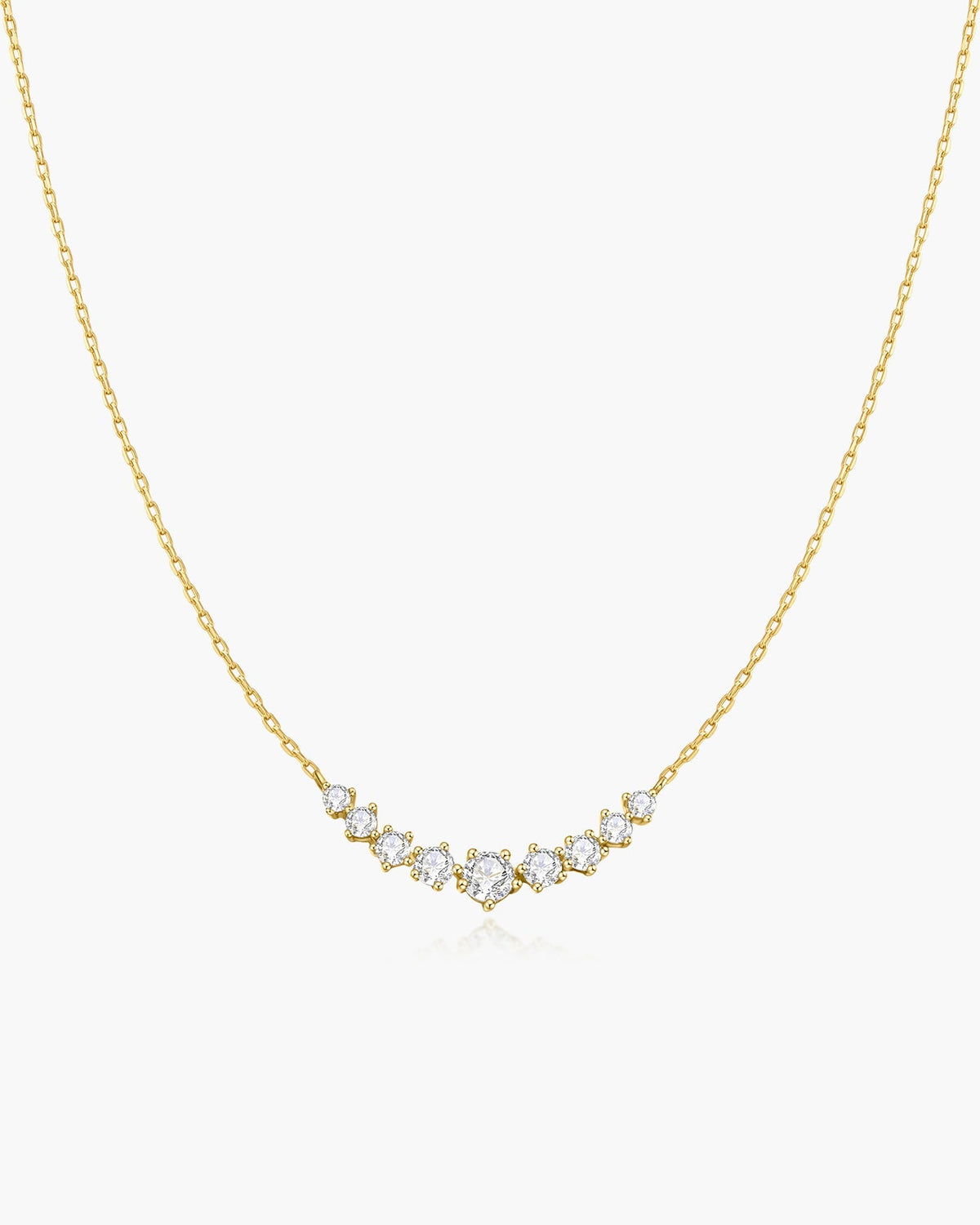 Gold Graduated Pave Arc Necklace