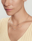 Silver Cluster & Single Station Necklace