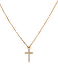 CLASSIC CZ CROSS NECKLACE - STERLING SILVER