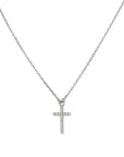 CLASSIC CZ CROSS NECKLACE - STERLING SILVER