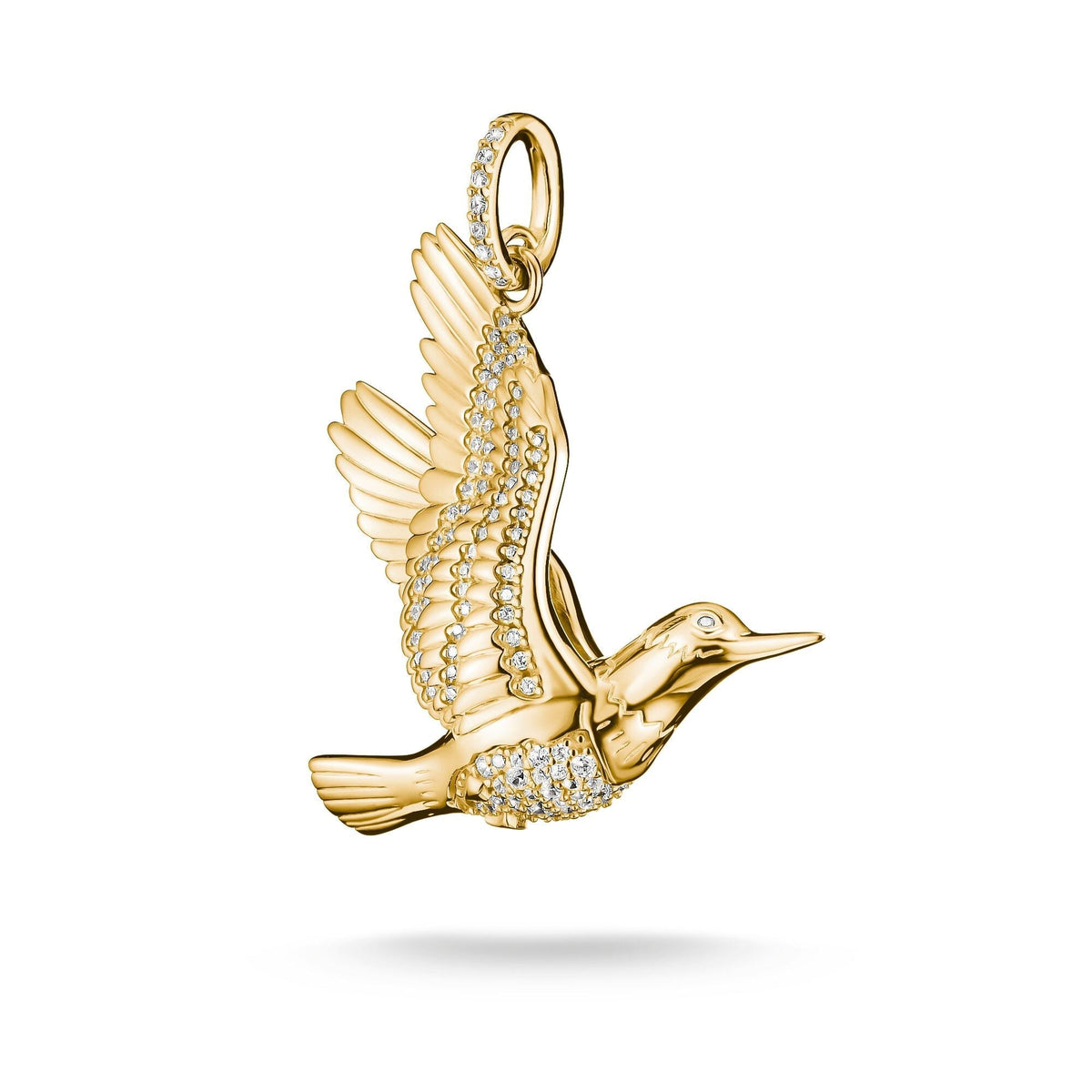 Pendant kingfisher with zirconia