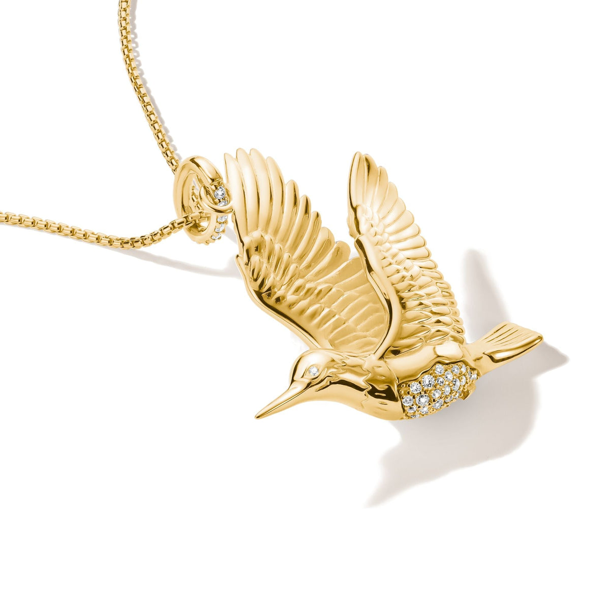 Pendant kingfisher with zirconia